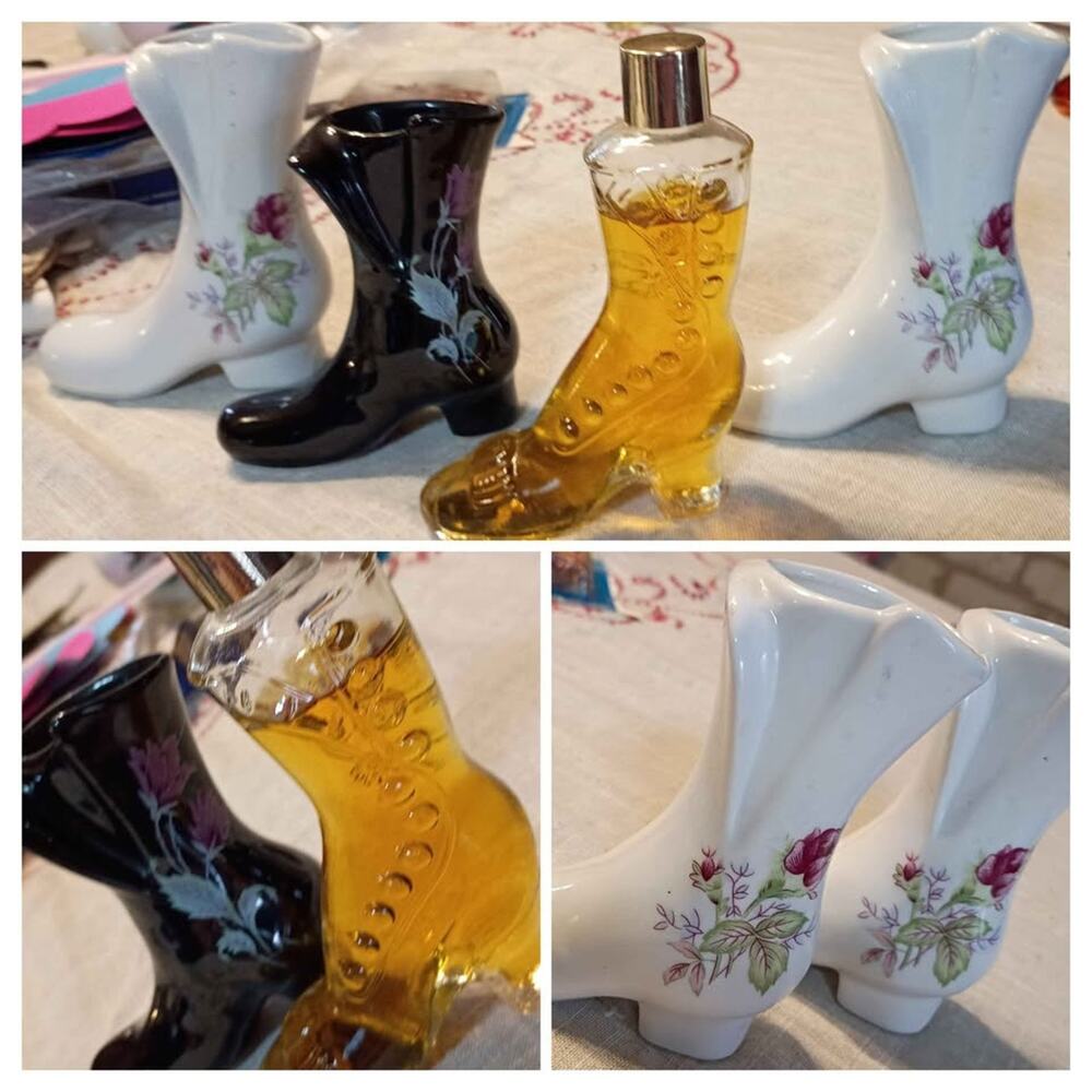 Vintage Boot Collection – 4 Unique Pieces (Porcelain & Glass)